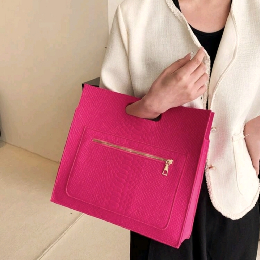 NEW Snakeskin print square dinner bag in Hot Pink Barbie esthetic handbag purse